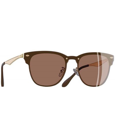 Square DESIGN Classic Women Sunglasses Retro Vintage Square Metal Frame C1Gray - C5brown - CA18XAID3YQ $17.03