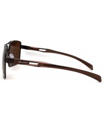 Sport No Glare Polarized Lens Rectangular Sport Pilots Sunglasses - Copper Brown - CY196I9QWD3 $15.79