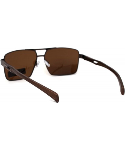 Sport No Glare Polarized Lens Rectangular Sport Pilots Sunglasses - Copper Brown - CY196I9QWD3 $15.79