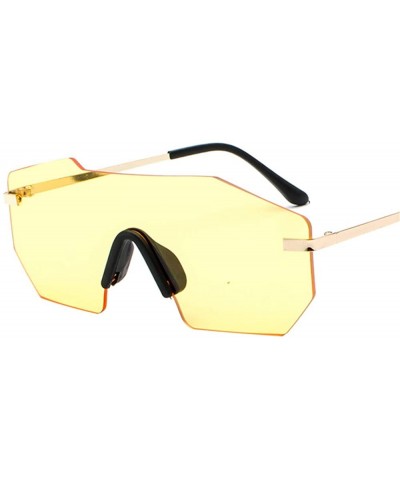 Rectangular Individual frame of all-in-one dazzling sunglasses for men and women - 0004 yellow Lenses C2 - C718OEX4Z8G $17.85