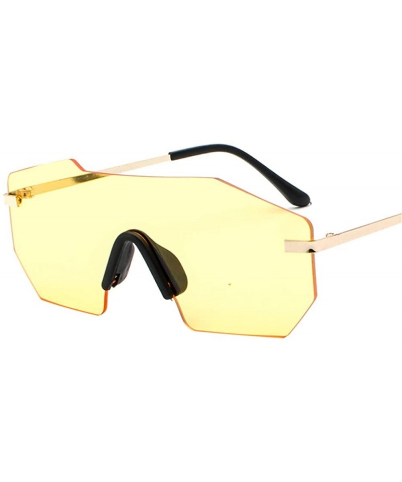 Rectangular Individual frame of all-in-one dazzling sunglasses for men and women - 0004 yellow Lenses C2 - C718OEX4Z8G $8.80