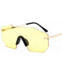 Rectangular Individual frame of all-in-one dazzling sunglasses for men and women - 0004 yellow Lenses C2 - C718OEX4Z8G $8.80