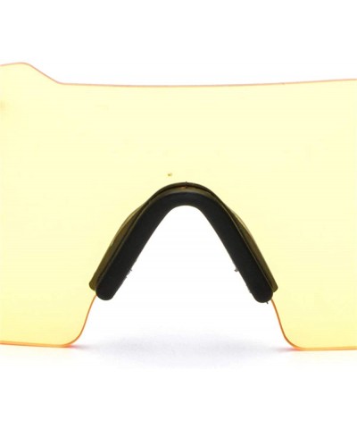 Rectangular Individual frame of all-in-one dazzling sunglasses for men and women - 0004 yellow Lenses C2 - C718OEX4Z8G $8.80