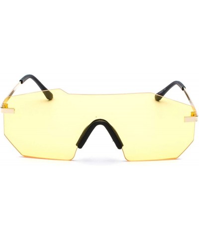 Rectangular Individual frame of all-in-one dazzling sunglasses for men and women - 0004 yellow Lenses C2 - C718OEX4Z8G $8.80