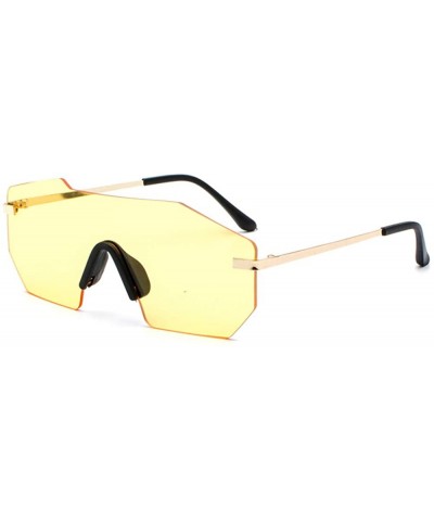 Rectangular Individual frame of all-in-one dazzling sunglasses for men and women - 0004 yellow Lenses C2 - C718OEX4Z8G $8.80