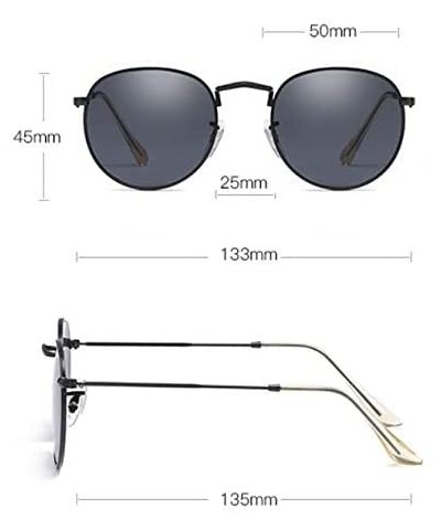 Round Vintage Classic Round Sunglasses Metal Frame Men Women Driving UV400 Lens Protection Sun glasses - Gold/Gold - CX197RI0...