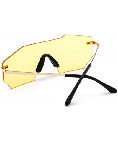 Rectangular Individual frame of all-in-one dazzling sunglasses for men and women - 0004 yellow Lenses C2 - C718OEX4Z8G $8.80