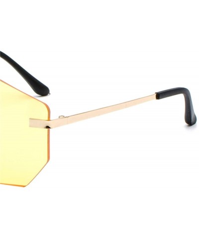 Rectangular Individual frame of all-in-one dazzling sunglasses for men and women - 0004 yellow Lenses C2 - C718OEX4Z8G $8.80