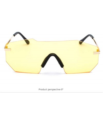 Rectangular Individual frame of all-in-one dazzling sunglasses for men and women - 0004 yellow Lenses C2 - C718OEX4Z8G $8.80