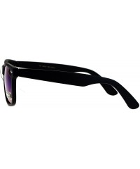 Rectangular Mens Anti-glare Polarized Color Mirror Lens Horn Rim Hipster Sunglasses - Matte Black Teal - CA12NSBMBV2 $10.30