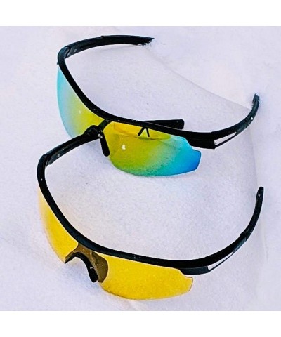 Rimless TAC GLASSES Sports Polarized Sunglasses for Men/Women 2 Pack - CX193MYO6ZX $32.41