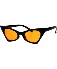 Rectangular Womens Pimp Color Lens 80s Futuristic Narrow Gothic Cat Eye Sunglasses - Black Orange - CX18E002UOI $9.00