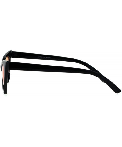 Rectangular Womens Pimp Color Lens 80s Futuristic Narrow Gothic Cat Eye Sunglasses - Black Orange - CX18E002UOI $9.00