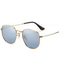 Square 20/20 Brand Unisex Sunglasses Men Polarized Vintage Square C01Silver PSmoke - C06 Blue - CE18Y2OK5D9 $14.35