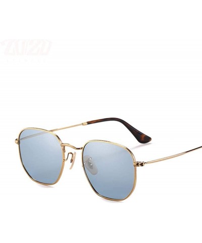 Square 20/20 Brand Unisex Sunglasses Men Polarized Vintage Square C01Silver PSmoke - C06 Blue - CE18Y2OK5D9 $14.35