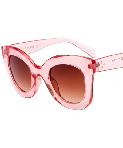 Oversized Fashion Sunglasses Gradient Oversized Outdoor - Pink - CJ197HOTASX $41.44
