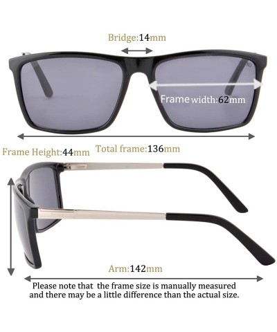 Oversized Myopia Sunglasses TR90 Rectangle Frames - Women Men Sunglasses Polarized Prescription Sunglasses - 5005 - CU19396GI...