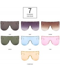 Semi-rimless Vintage Sunglasses Oversized Windproof Glasses - Pink - C218NEC6IZ3 $13.54