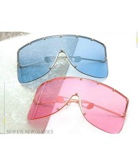 Semi-rimless Vintage Sunglasses Oversized Windproof Glasses - Pink - C218NEC6IZ3 $13.54