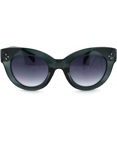 Oval Womens Thick Plastic Horn Rim Mod Chic Retro Cat Eye Sunglasses - Grey - CQ11PWJFZPV $9.66