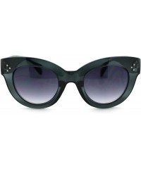 Oval Womens Thick Plastic Horn Rim Mod Chic Retro Cat Eye Sunglasses - Grey - CQ11PWJFZPV $9.66