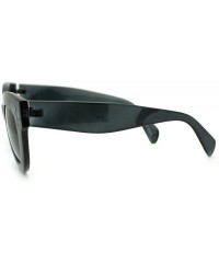 Oval Womens Thick Plastic Horn Rim Mod Chic Retro Cat Eye Sunglasses - Grey - CQ11PWJFZPV $9.66