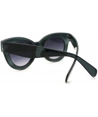 Oval Womens Thick Plastic Horn Rim Mod Chic Retro Cat Eye Sunglasses - Grey - CQ11PWJFZPV $9.66