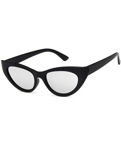 Oval Unisex Sunglasses Retro Black White White Drive Holiday Oval Non-Polarized UV400 - C418RLX3SWQ $17.84