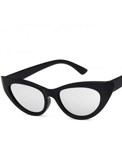 Oval Unisex Sunglasses Retro Black White White Drive Holiday Oval Non-Polarized UV400 - C418RLX3SWQ $9.86