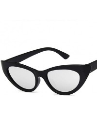 Oval Unisex Sunglasses Retro Black White White Drive Holiday Oval Non-Polarized UV400 - C418RLX3SWQ $9.86