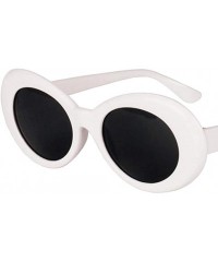 Goggle Novelty Oval Mod Thick Sunglasses Clout Goggles Sun Protection Unisex - White - CA18T7HNGZ7 $9.24