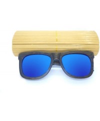 Rectangular Brown wood sunglasses from Thailand- Handcrafted- Polarized lens- UV400- In a bamboo case - CI195XSC8QZ $26.51