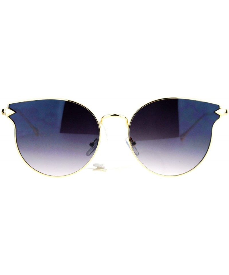 Wayfarer Mirrored Mirror Flat Lens Metal Horn Rim Hipster Sunglasses - Gold Smoke - CG12IS30GBZ $10.85