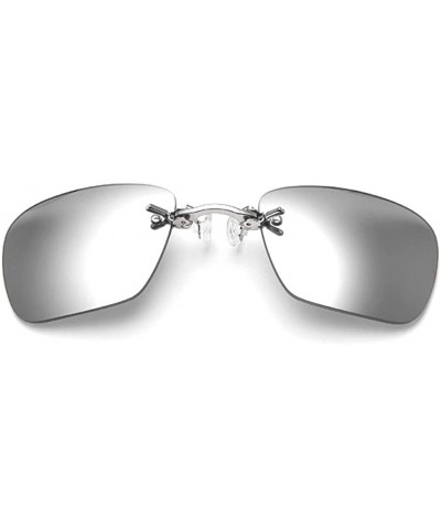 Round Retro Clip On Nose Rectangular Sunglasses Matrix Morpheus Movie rimless - Silver - CD18ESN7RD8 $24.35