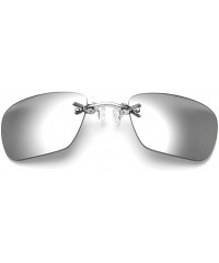 Round Retro Clip On Nose Rectangular Sunglasses Matrix Morpheus Movie rimless - Silver - CD18ESN7RD8 $16.12