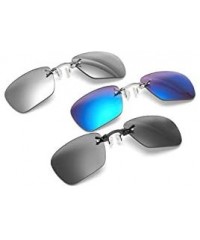 Round Retro Clip On Nose Rectangular Sunglasses Matrix Morpheus Movie rimless - Silver - CD18ESN7RD8 $16.12
