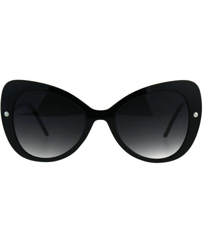 Butterfly Womens Butterfly Cateye Sunglasses Oversized Designer Style UV 400 - Black (Smoke) - CO180K6K6G8 $19.08