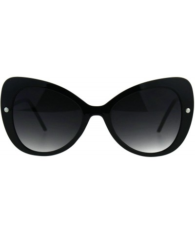 Butterfly Womens Butterfly Cateye Sunglasses Oversized Designer Style UV 400 - Black (Smoke) - CO180K6K6G8 $10.83