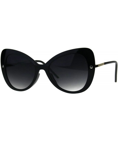 Butterfly Womens Butterfly Cateye Sunglasses Oversized Designer Style UV 400 - Black (Smoke) - CO180K6K6G8 $10.83