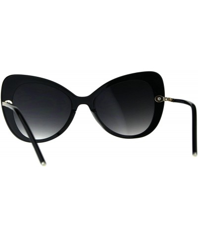 Butterfly Womens Butterfly Cateye Sunglasses Oversized Designer Style UV 400 - Black (Smoke) - CO180K6K6G8 $10.83