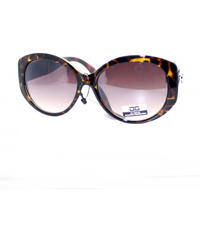 Oval Designer Fashion Womens Sunglasses Oversized Oval Round Frame - Tortoise Fuchsia - C411VH2GFLZ $18.84
