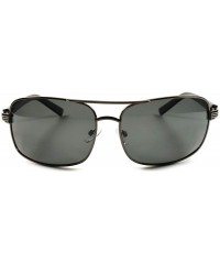 Rectangular Designer Style Modern Look Mens Womens Rectangle Polarized Metal Sunglasses - CW18O7QG2T0 $28.07
