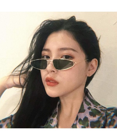 Cat Eye Drop-shaped marine sunglasses - small frame cat-eye sunglasses - Golden Frame Yellow Film - C81999MLSU0 $27.11