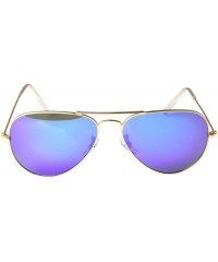 Aviator Unisex Aviator Polarized Sunglasses Classic UV Protection 3025 - Dark Blue - CU187K6K0AC $9.71