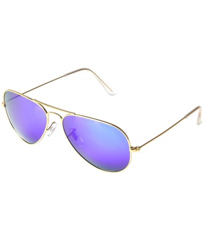 Aviator Unisex Aviator Polarized Sunglasses Classic UV Protection 3025 - Dark Blue - CU187K6K0AC $9.71