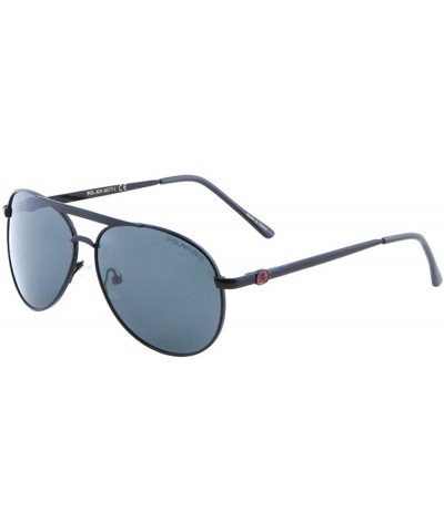 Aviator Polarized Thin Temples Round Modern Aviator Sunglasses - Black - CO199D4NAZ7 $43.20