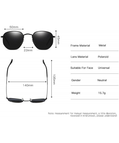 Oversized HD TAC Vintage Classic Polarized Sunglasses for Men Women around Rectangular Designer Style UV400 Protection - H - ...