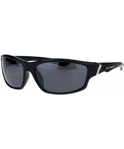 Wrap Mens Xloop Sunglasses Oval Wrap Around Sporty Design Shades UV 400 - Black - CC18OOTEULS $10.19