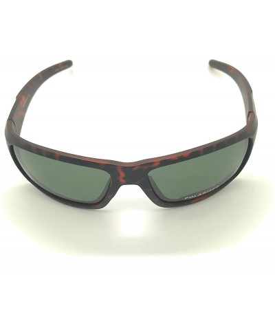 Sport Polarized Sunglasses Durable Glasses Baseball - Brown Frame/Green Lens - CJ18DSTQDQL $17.64