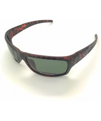 Sport Polarized Sunglasses Durable Glasses Baseball - Brown Frame/Green Lens - CJ18DSTQDQL $8.94